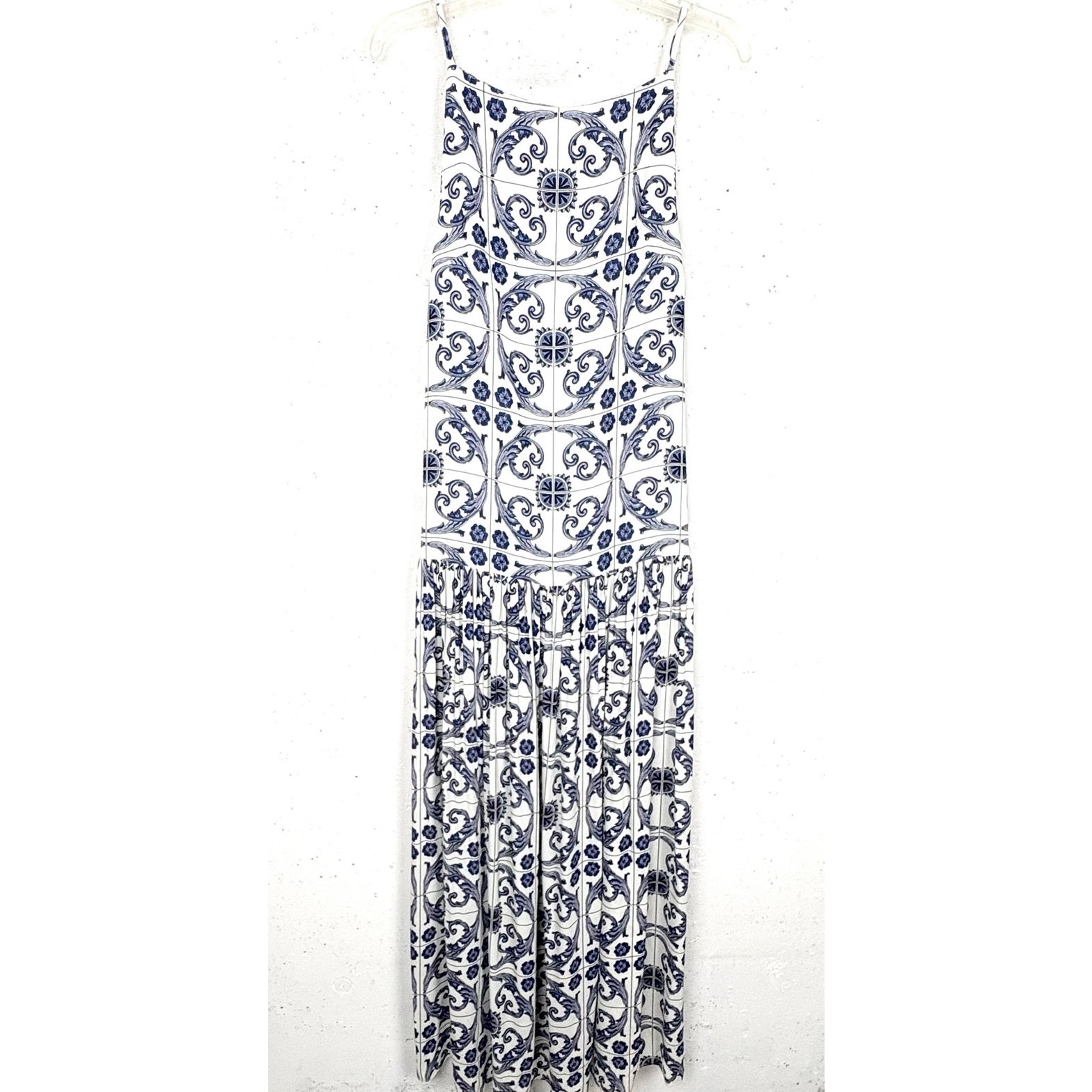 Palm Noosa Bianca Dress Maxi Square Neckline Dropped Waist Viscose Crepe Size 6 — image 2 of 8